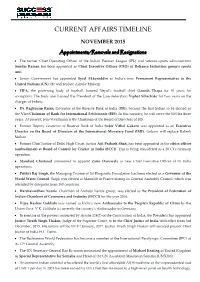 Current Affairs Timeline