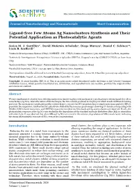Ligand-Free Few Atoms Ag Nanoclusters Synthesis and Their Potential Application As Photocatalytic Agents