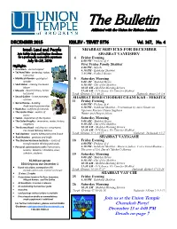 The Bulletin Affiliated with the Union for Reform Judaism