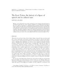 The Ivory Tower: the History of a ﬁgure of Speech and Its Cultural Uses
