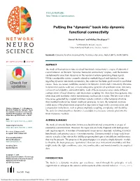 Back Into Dynamic Functional Connectivity