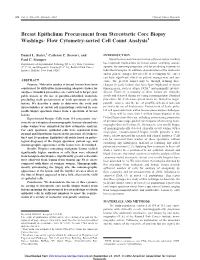 Breast Epithelium Procurement from Stereotactic Core Biopsy Washings: Flow Cytometry-Sorted Cell Count Analysis1
