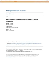 Intelligent Design Creationism and the Constitution
