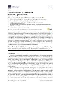 Ultra-Wideband WDM Optical Network Optimization
