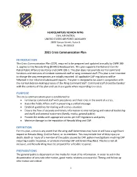 2021 Crisis Communication Plan INTRODUCTION
