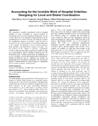 Accounting for the Invisible Work of Hospital Orderlies: Designing For