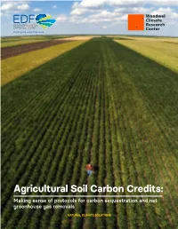 Agricultural Soil Carbon Credits: Making Sense of Protocols for Carbon Sequestration and Net Greenhouse Gas Removals