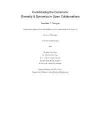 Coordinating the Commons: Diversity & Dynamics in Open Collaborations