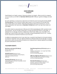 DAVID NORLAND Composer TELEVISION CREDITS