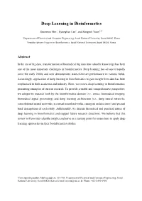 Deep Learning in Bioinformatics