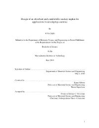 Design of an Absorbent and Comfortable Sanitary Napkin for Applications in Developing Countries