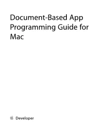 Document-Based App Programming Guide for Mac Contents