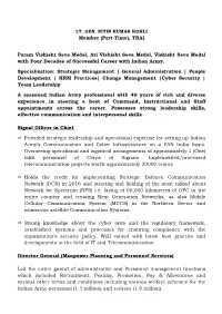 Member (Part-Time), TRAI Param Vishisht Seva Medal, Ati Vishisht