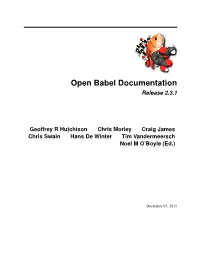 Open Babel Documentation Release 2.3.1