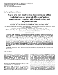 Rapid and Non-Destructive Discrimination of Tea Varieties by Near Infrared Diffuse Reflection Spectroscopy Coupled with Classification and Regression Trees