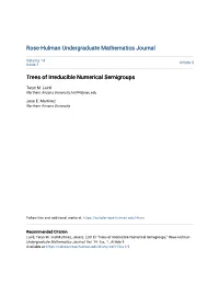 Trees of Irreducible Numerical Semigroups