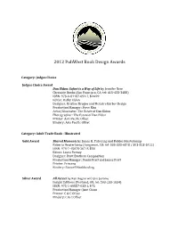 2012 Pubwest Book Design Awards