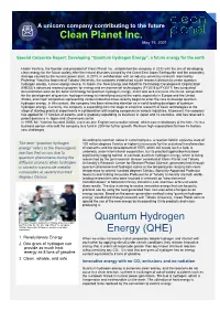 Clean Planet Inc. Quantum Hydrogen Energy (QHE)