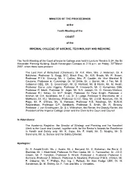 Minutes of the Proceedings