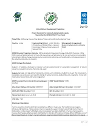 Project Document for Nationally Implemented Projects Financed by the GEF/LDCF/SCCF Trust Funds