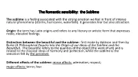 The Romantic Sensibility: the Sublime