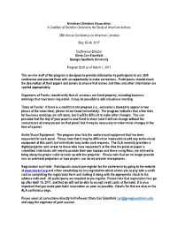 American Literature Association a Coalition of Societies Devoted to the Study of American Authors