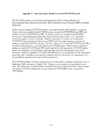 Appendix C: Open Literature Studies Located in ECOTOX Search