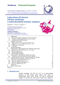 Citrate Synthase a Mitochondrial Marker Enzyme