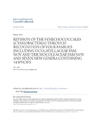 Cyanobacteria) Through Recognition of Four Families Including Oculatellaceae Fam