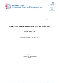 Hodge Theory of Maps: Lectures 1-3