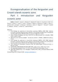 Introduction and Kerguelen Oceanic Zone