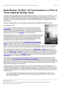 LSE Review of Books: Book Review: on Race: 34 Conversations in a Time of Crisis Edited by George Yancy Page 1 of 3