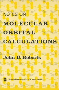 Notes on Molecular Orbital Calculations
