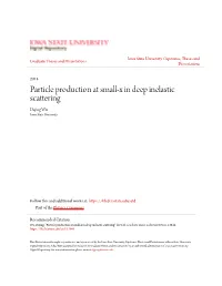 Particle Production at Small-X in Deep Inelastic Scattering Dajing Wu Iowa State University