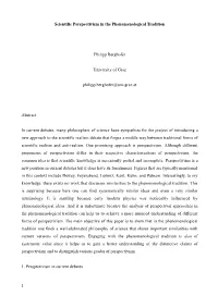Scientific Perspectivism in the Phenomenological Tradition