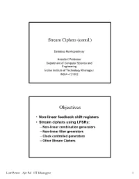 Stream Ciphers (Contd.)