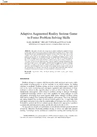 Adaptive Augmented Reality Serious Game to Foster Problem Solving Skills