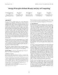 Design Principles Behind Beauty and Joy of Computing