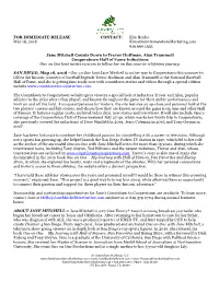 FOR IMMEDIATE RELEASE CONTACT: Kim Beales May 18, 2018 Kim@Saintsomewheremarketing.Com 619.990.1335 Jane Mitchell Counts Down T