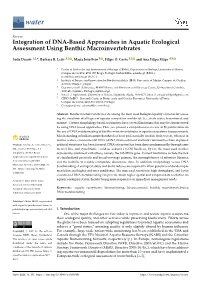 Integration of DNA-Based Approaches in Aquatic Ecological Assessment Using Benthic Macroinvertebrates