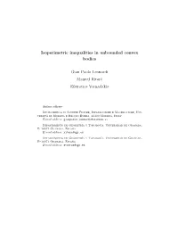 Isoperimetric Inequalities in Unbounded Convex Bodies Gian