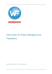 User Guide for Project Managers and Translators