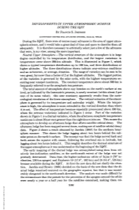 DEVELOPMENTS in UPPER ATMOSPHERIC SCIENCE The