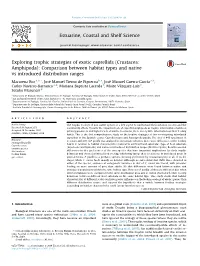 Exploring Trophic Strategies of Exotic Caprellids (Crustacea: Amphipoda): Comparison Between Habitat Types and Native Vs Introduced Distribution Ranges