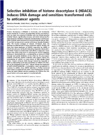 Induces DNA Damage and Sensitizes Transformed Cells to Anticancer Agents