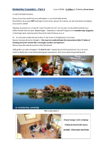 Kimberley Crusaders – Part 1 June 7/2018 – 2,119Km (1,324Miles) from Home