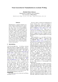 Noun Generation for Nominalization in Academic Writing
