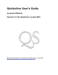 Quicksilver User's Guide