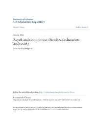 Revolt and Compromise : Steinbeck's Characters and Society James Randolph Fitzgerald