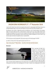 SNOWDONIA WORKSHOP 3Rd – 7Th November 2018